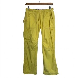 Koi Kathy Peterson Cargo Pants Yellow Womens XS Utility Streetwear Scrub
